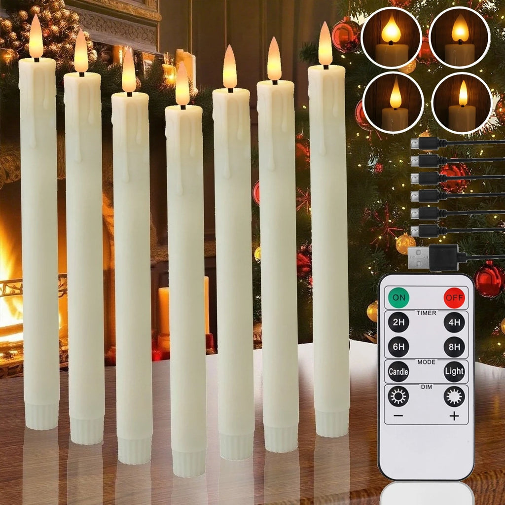 Flameless LED Taper Candles with Remote