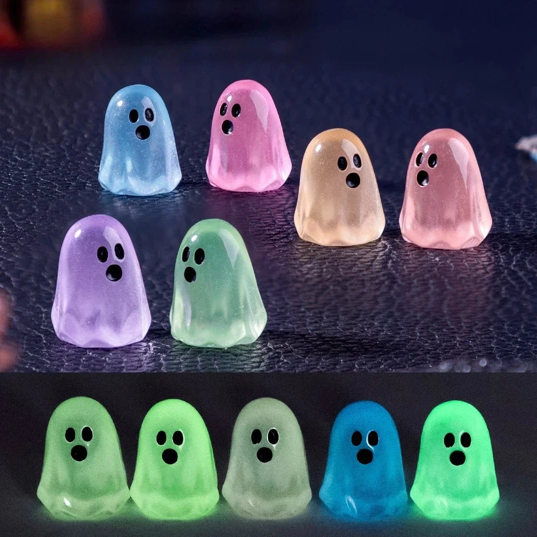 Glow-in-the-Dark Mini Ghost Figurine Set