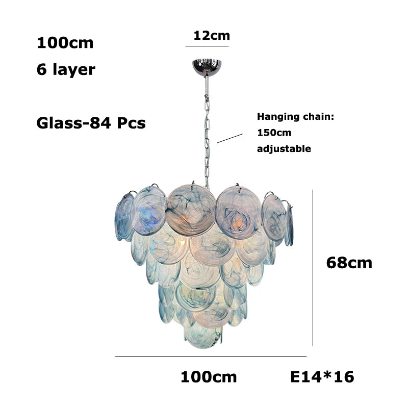 Murano Glass Dimmable LED Chandelier