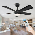 Black Remote-Control Ceiling Fan Light