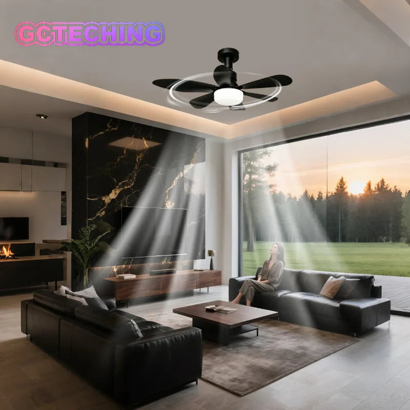 E27 Remote-Control Ceiling Fan with Light