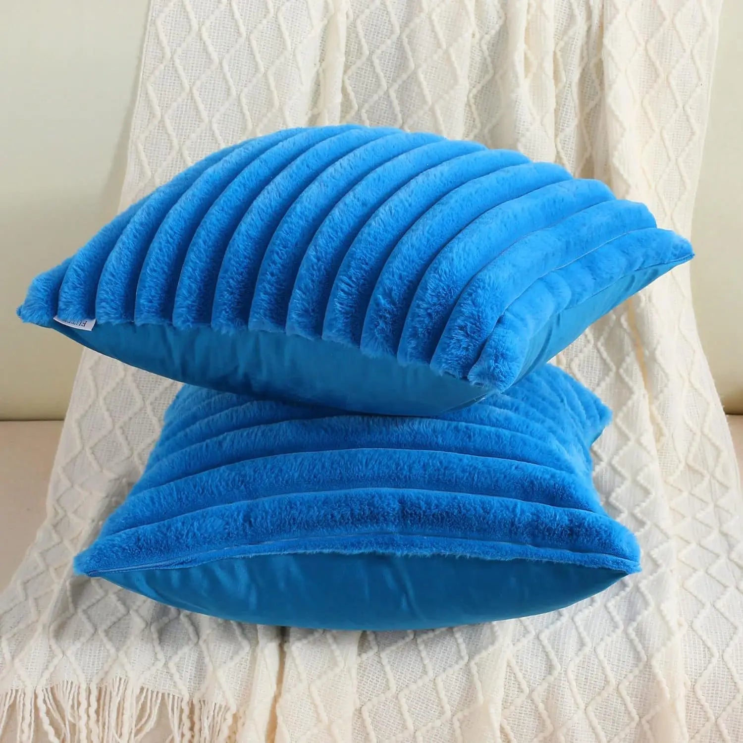 PlushStripe Cushion Cover