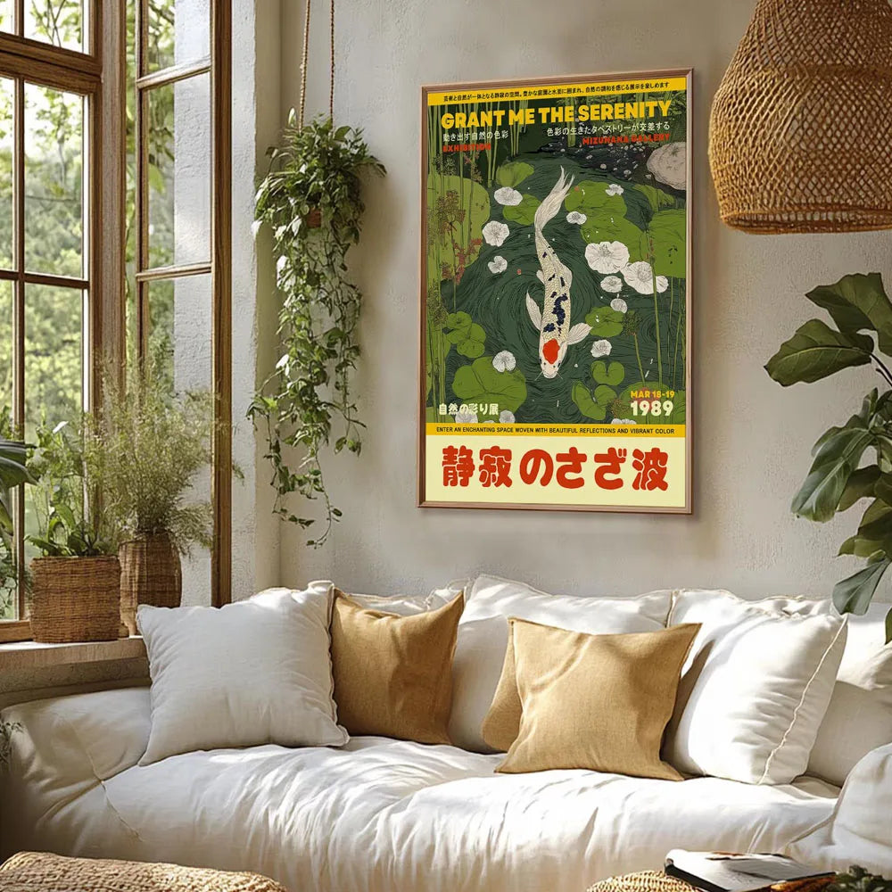 Japanese Koi Botanical Canvas Print