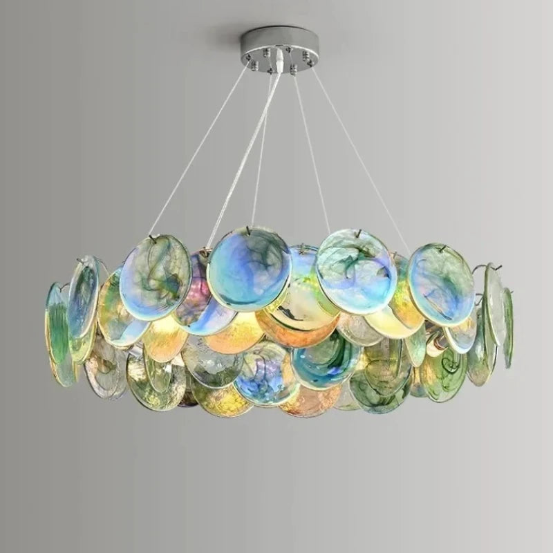 Italian-Style Multicolor Glass Chandelier