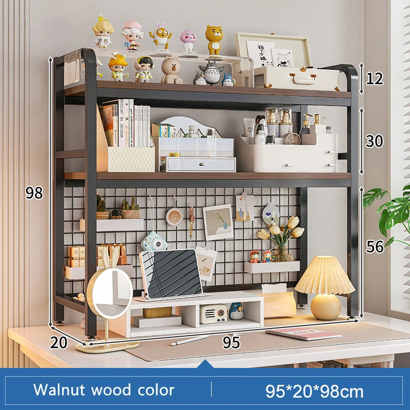 Grid Bookshelf Computer Desk