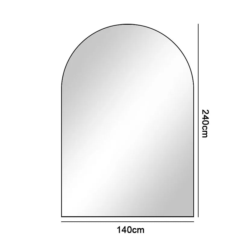 Minimalist Black Metal Arched Mirror
