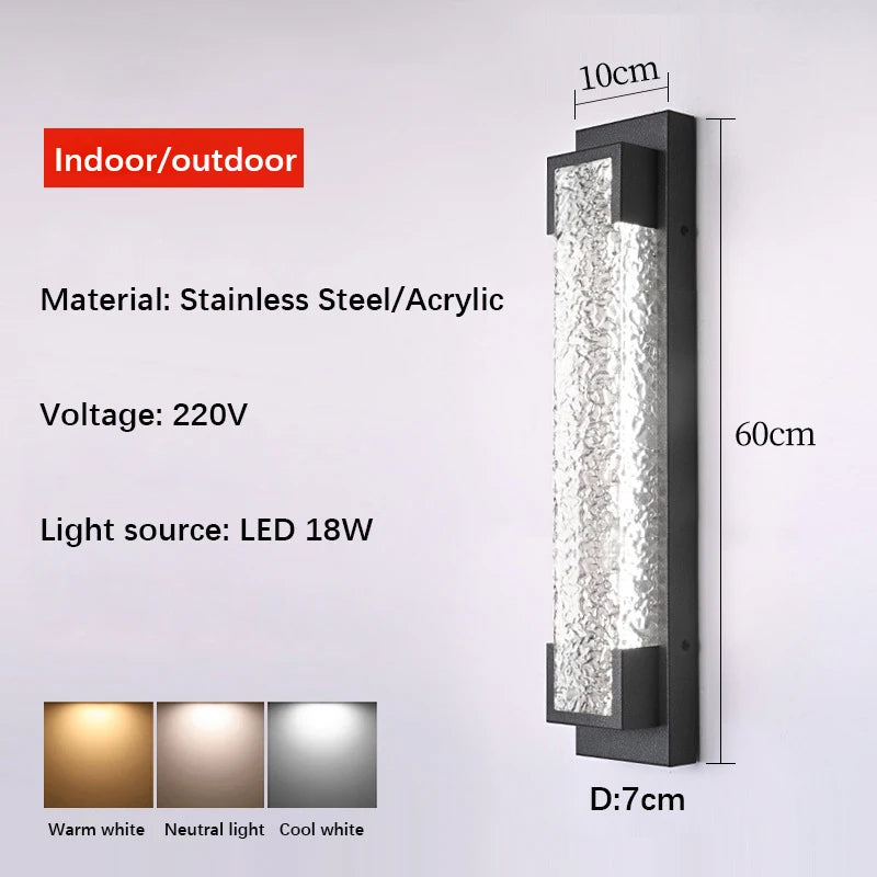 Long Waterproof Outdoor Wall Light