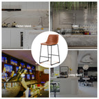 Set of 2 PU Leather Counter Stools