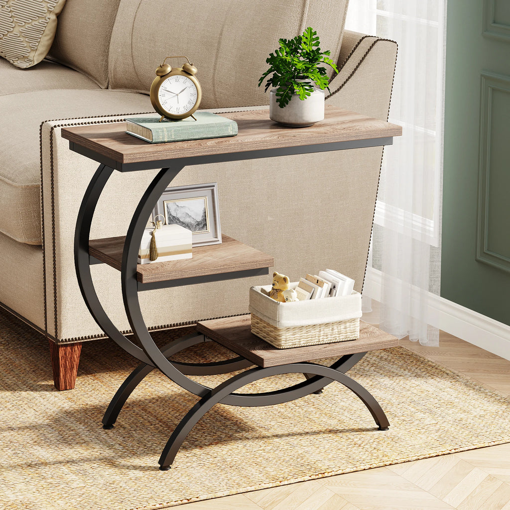 3-Tier C-Shaped Side Table
