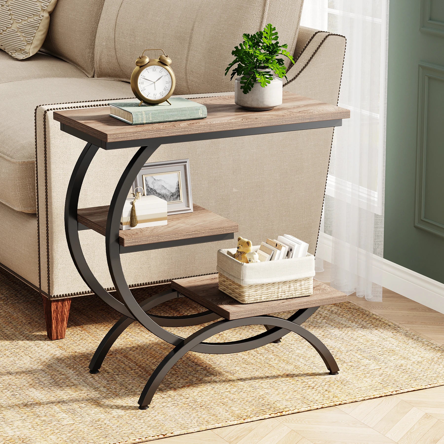 3-Tier C-Shaped Side Table