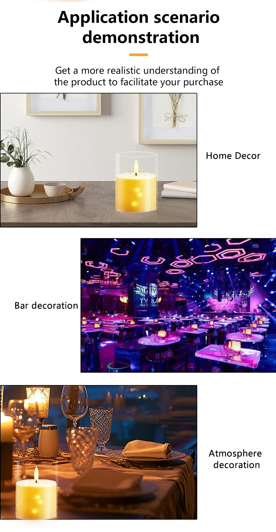 Starlight Flameless Pillar Candle Set