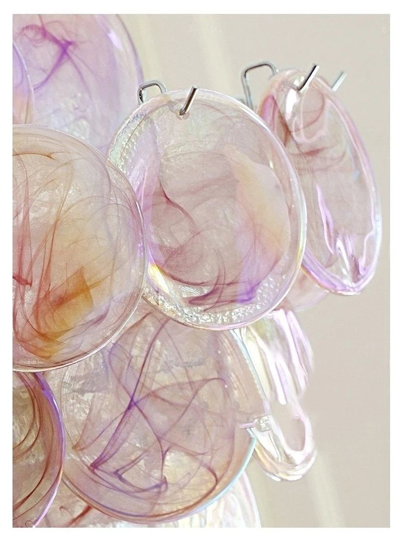 Murano-Style Pink Glass Chandelier