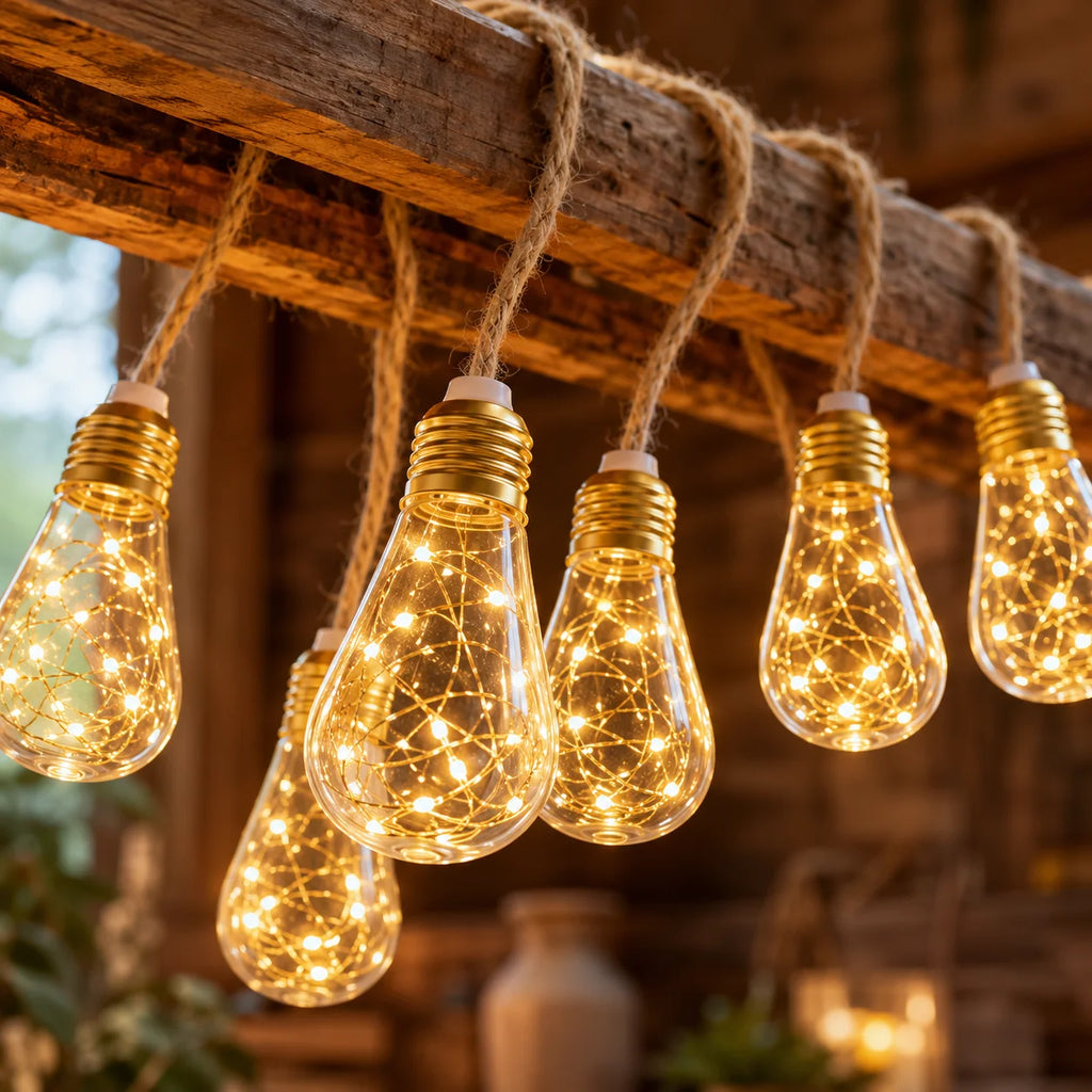 Hemp Solar Outdoor String Lights