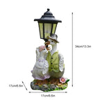 Solar Hexagonal Garden Lamp Resin Cute Figurine Light