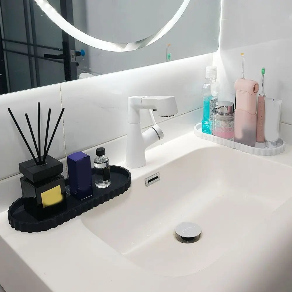 Marble-Look Silicone Vanity Tray