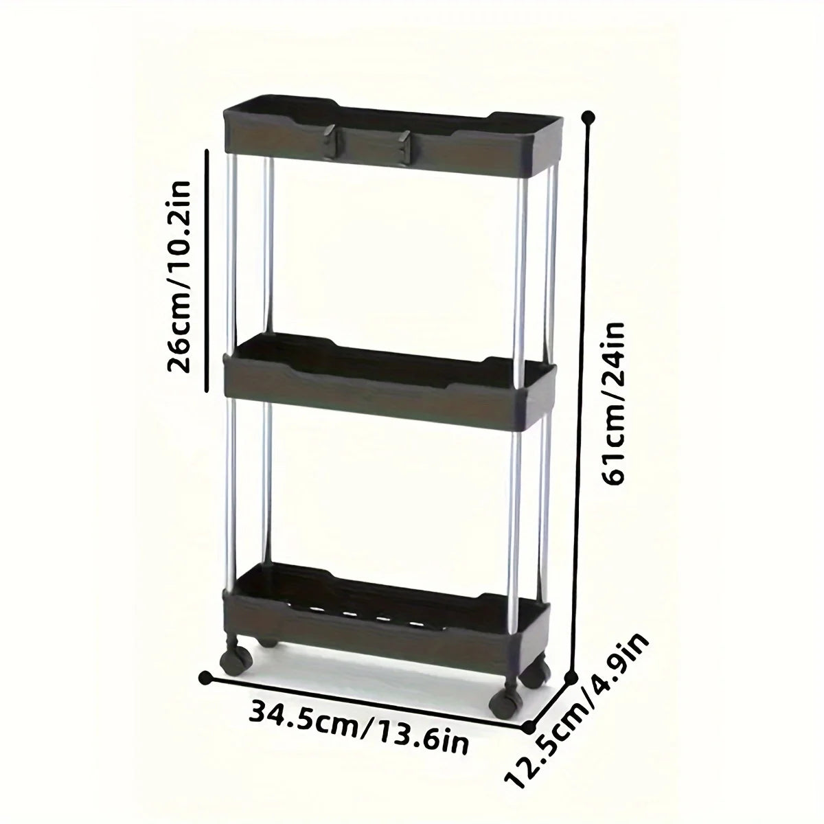 Slim Multi-Tier Rolling Storage Cart