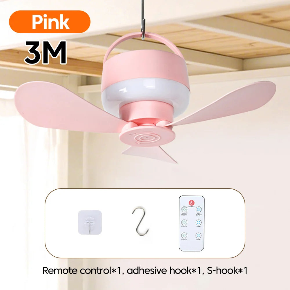 Remote-Control Outdoor LED Ceiling Fan with Light