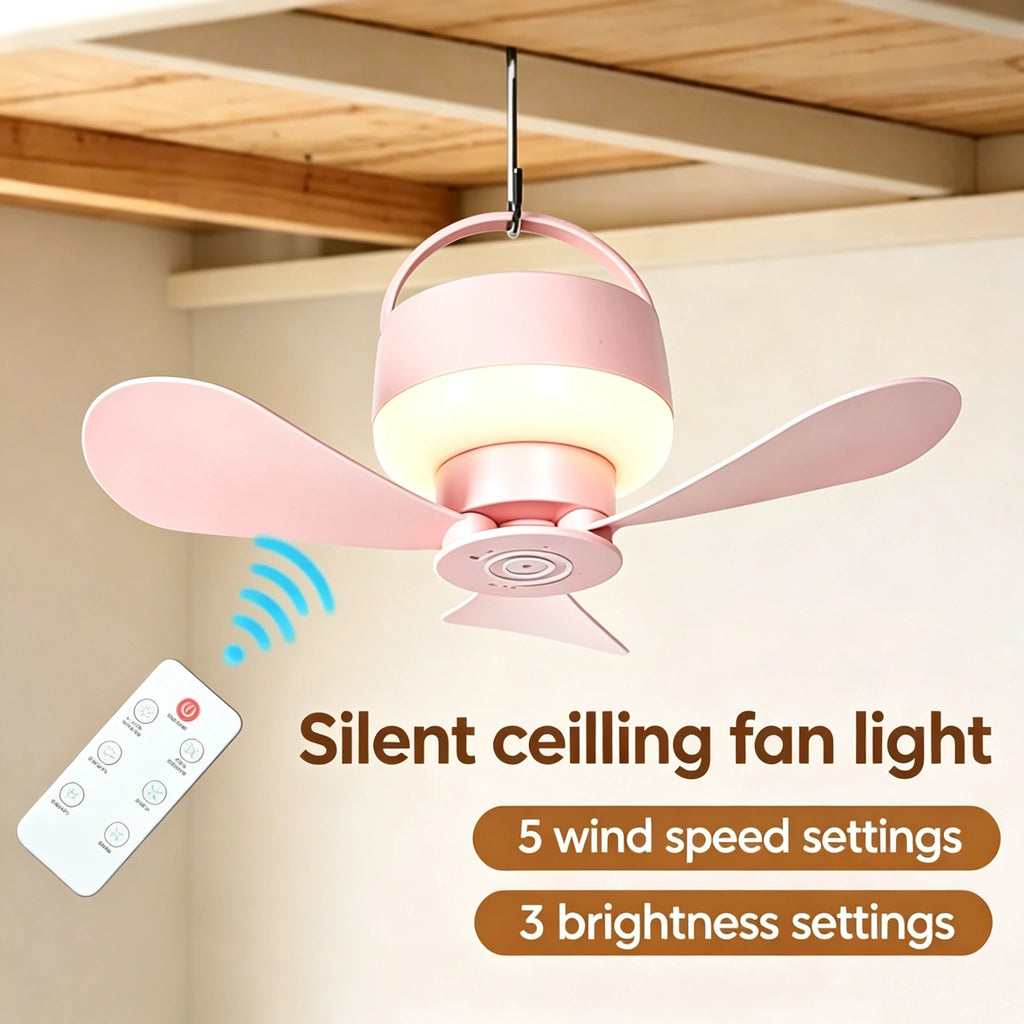 Remote-Control Outdoor LED Ceiling Fan with Light