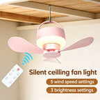 Remote-Control Outdoor LED Ceiling Fan with Light