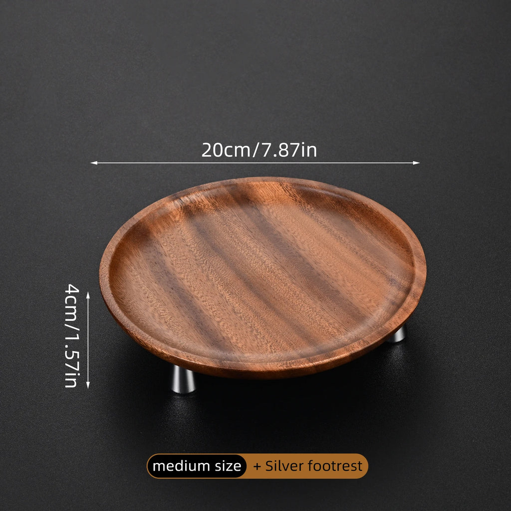 Round Wooden Serving & Display Tray