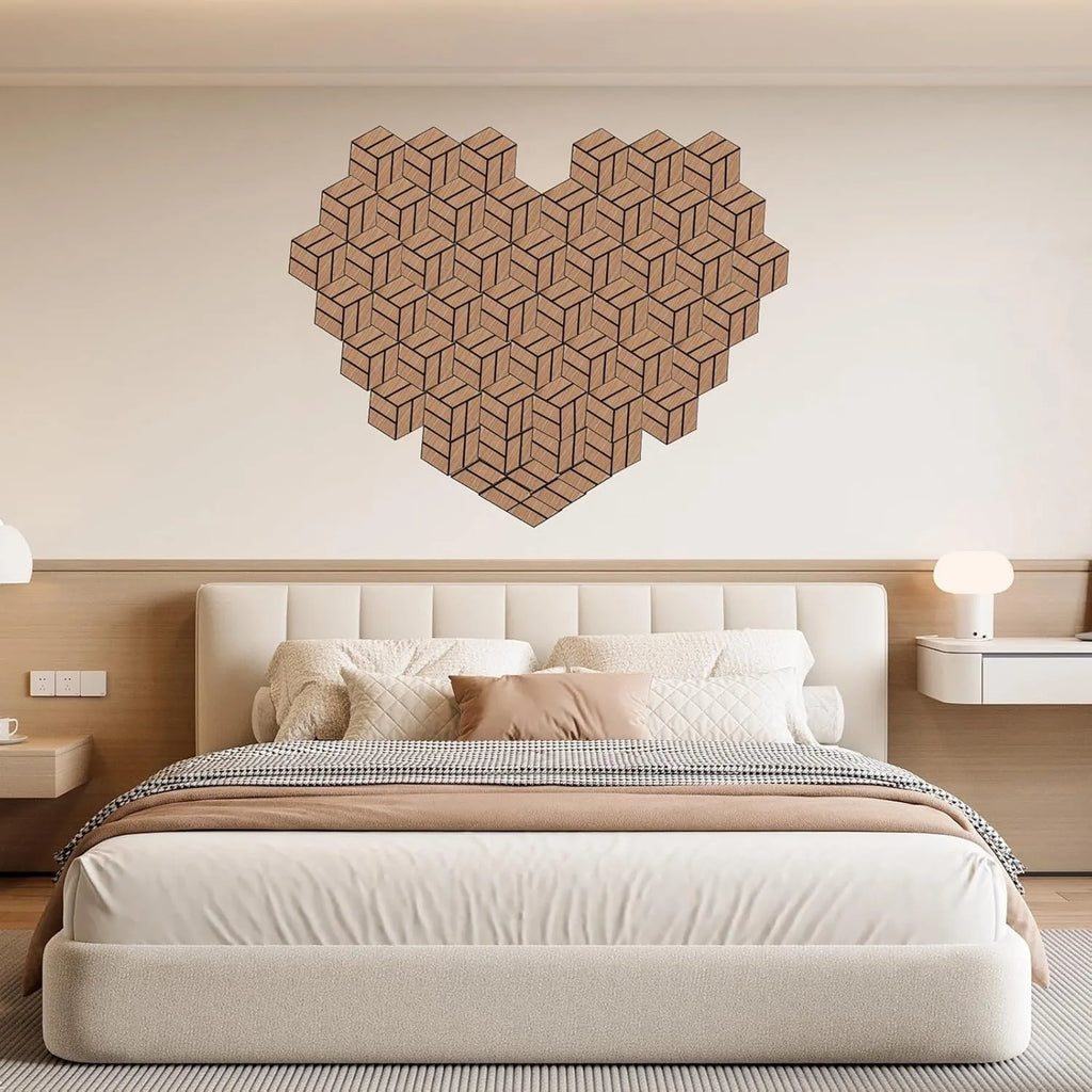 Wood-Grain Hexagonal Acoustic Panels