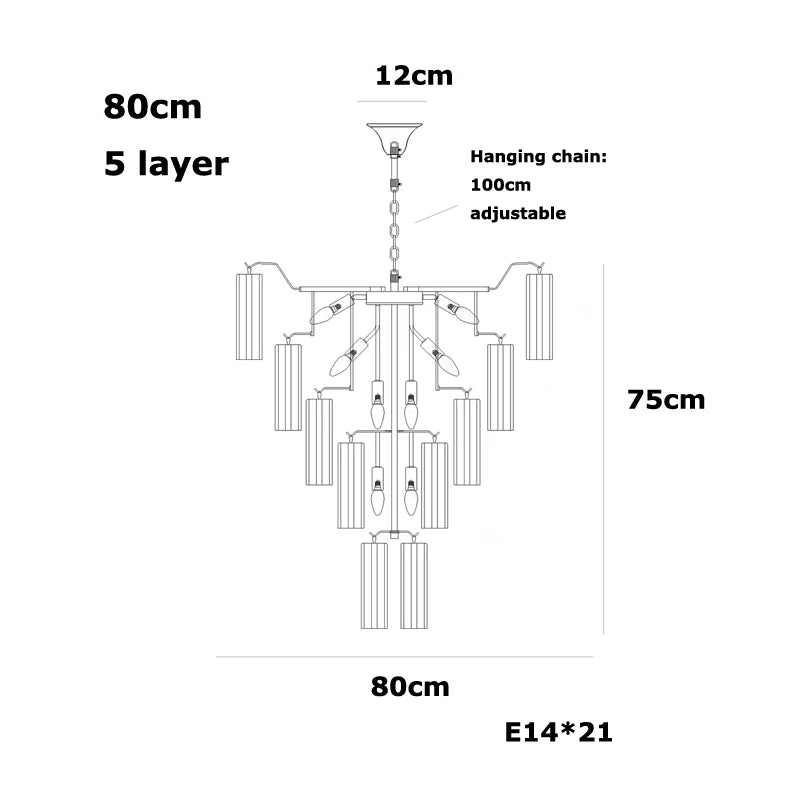 Art Glass Dimmable LED Chandelier