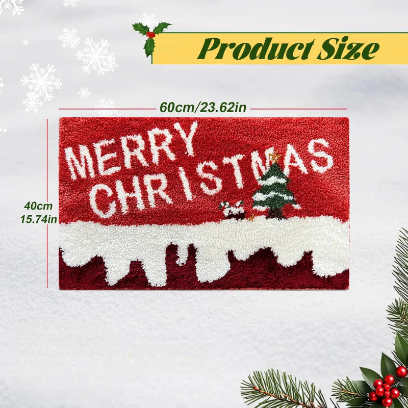 Gingerbread & Santa Christmas Door Mat