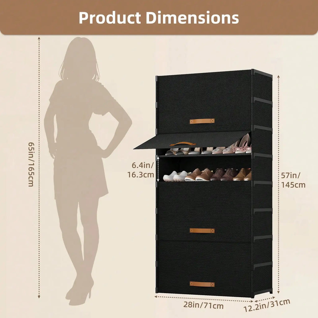 9-Tier Dustproof Shoe Storage Cabinet