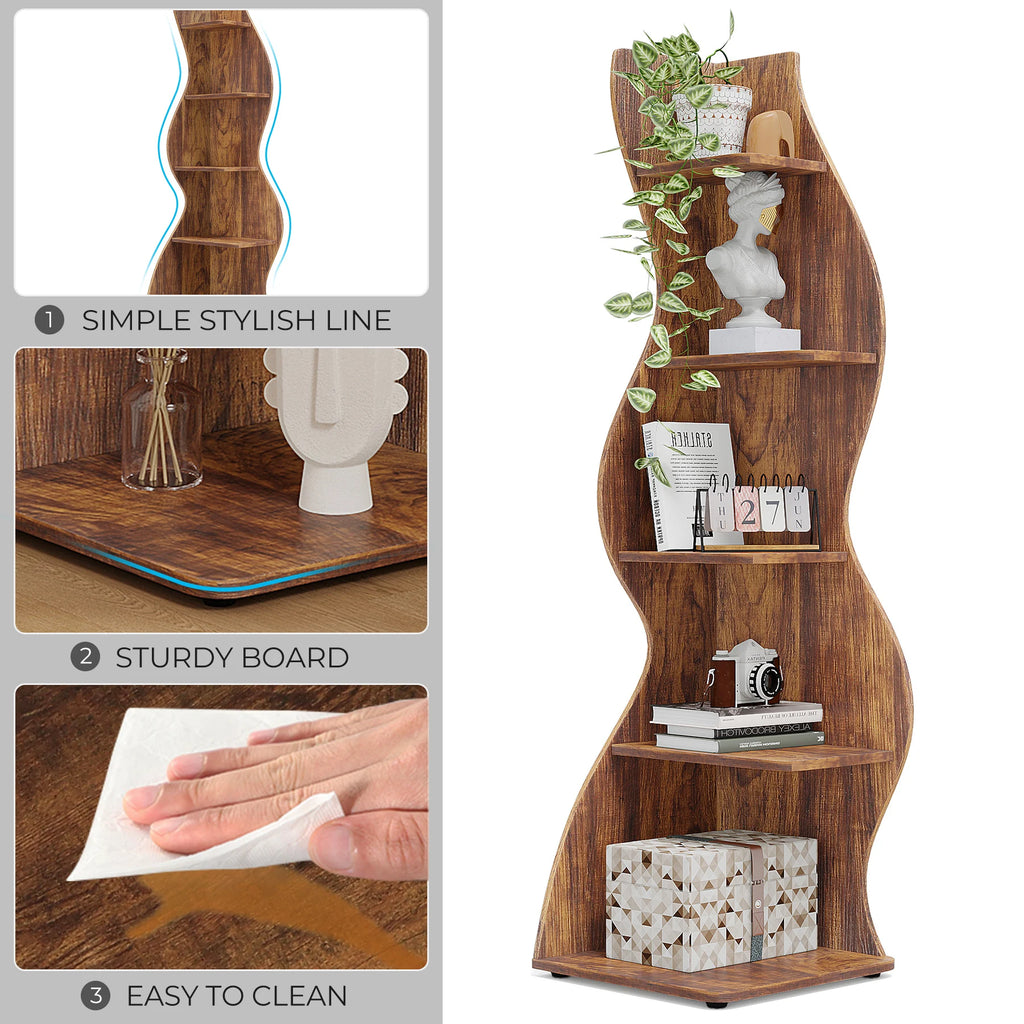 5-Tier Corner Bookshelf