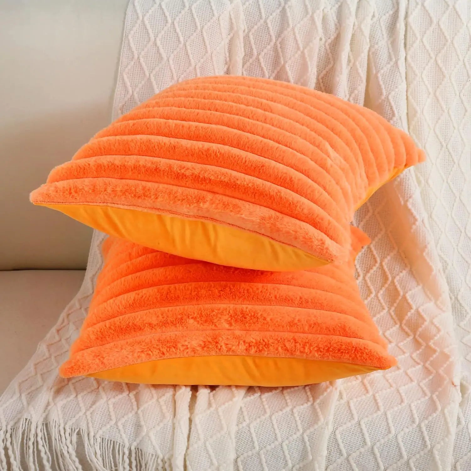 PlushStripe Cushion Cover