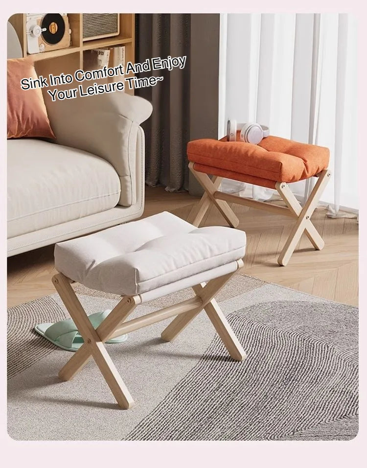 Folding Upholstered Footstool