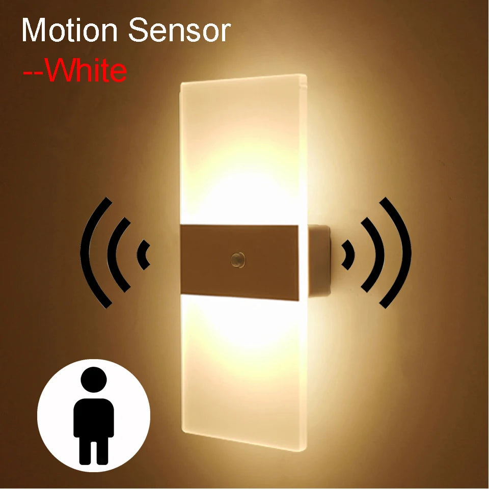 Acrylic Motion-Sensor Wall Light