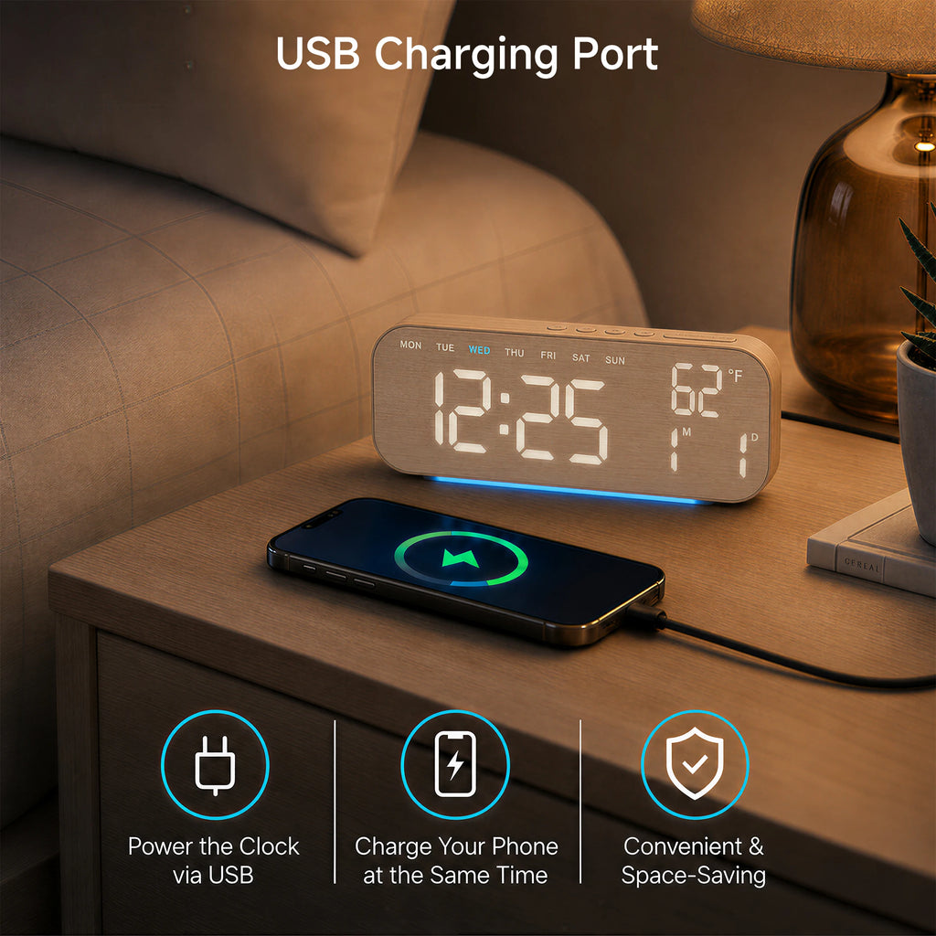 10-Inch Ambient LED Digital Alarm Clock