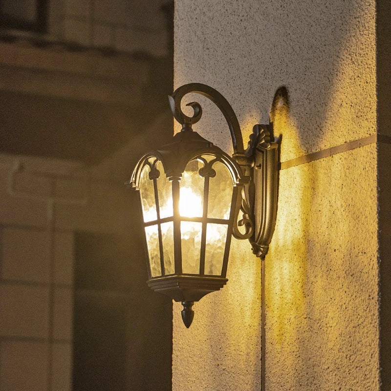 Vintage Solar Entryway Wall Lantern