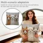 Alpaca Farmhouse Throw Pillow Cover