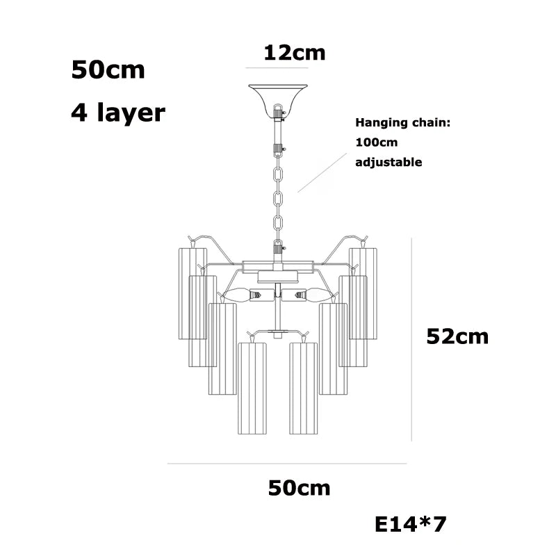 Art Glass Dimmable LED Chandelier