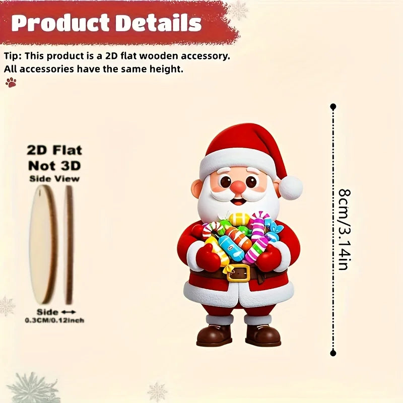 Wooden Gingerbread Christmas Ornaments - 10 Piece — detail view