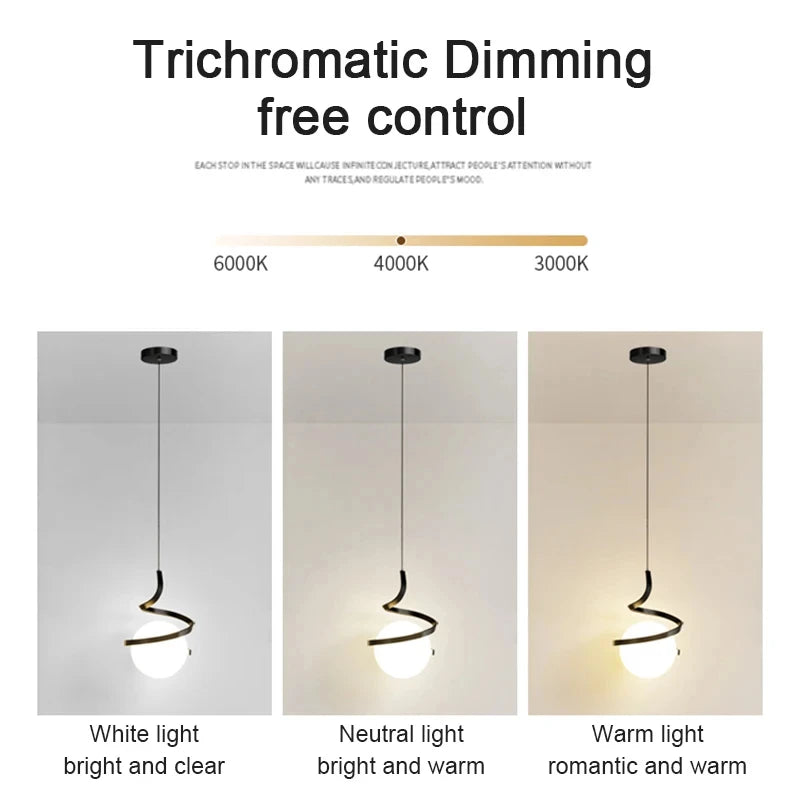 Modern LED Pendant Lights Indoor Lighting Glass Hanging