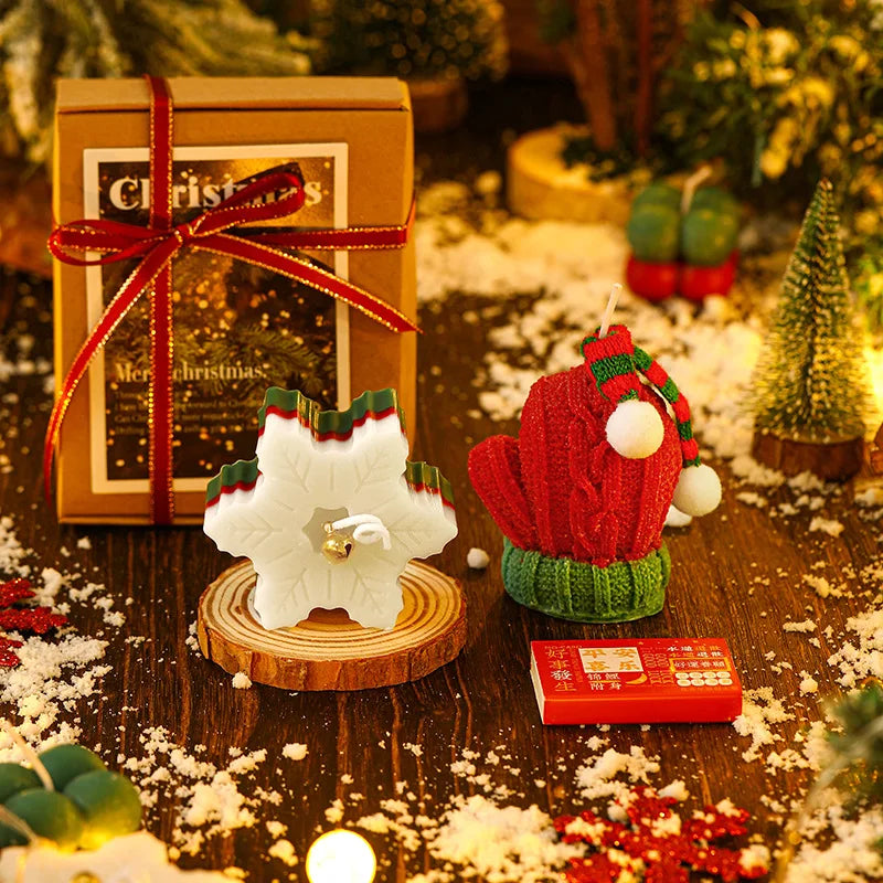 Holiday Candle Gift Floral Decorative Candle Set Christmas Scented Candle Scented For Bookshelf Bedroom Holiday Season