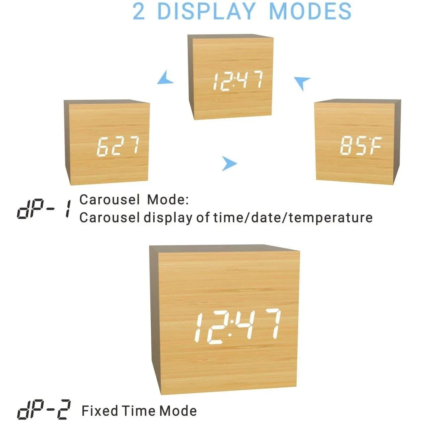 Wooden LED Digital Alarm Clock