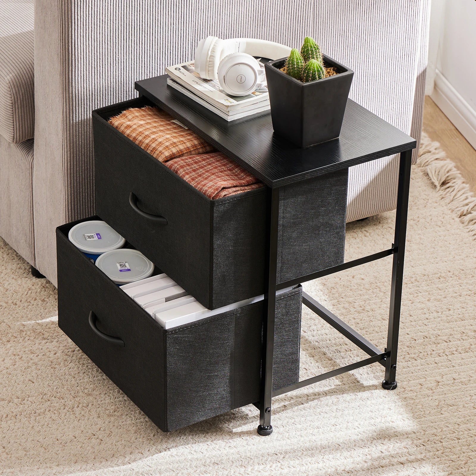 Fabric Drawer Nightstand