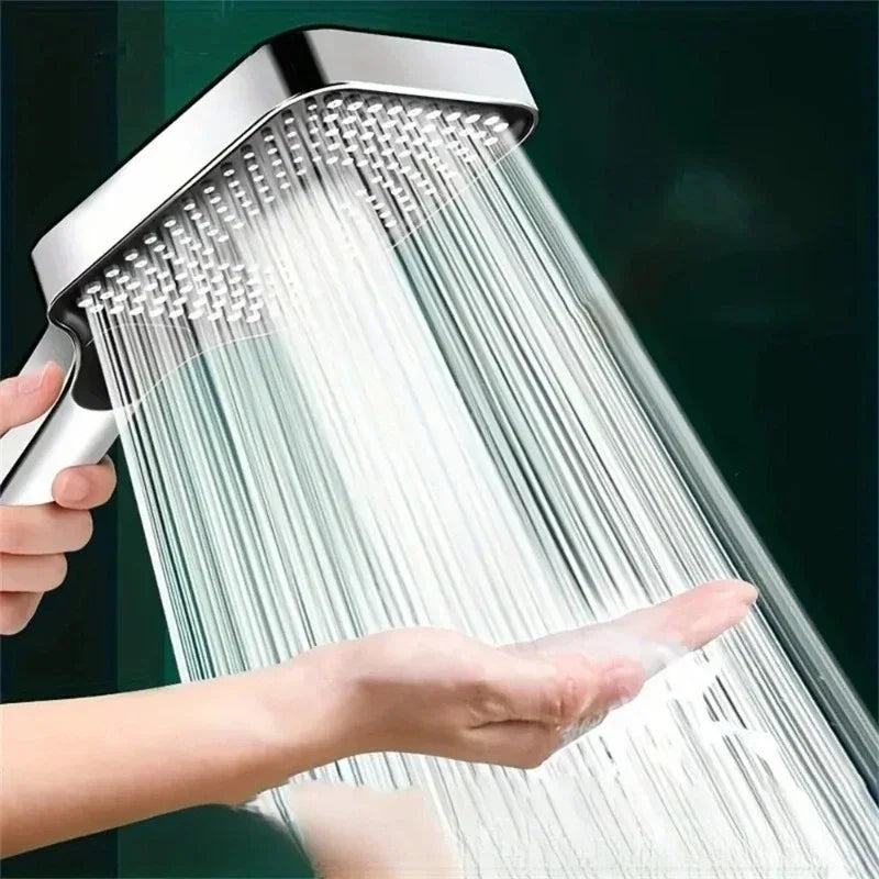 HTMCK Adjustable 3‑Mode High Pressure Shower Head, Large Flow Water‑Saving Rainfall Shower Head for Bathroom