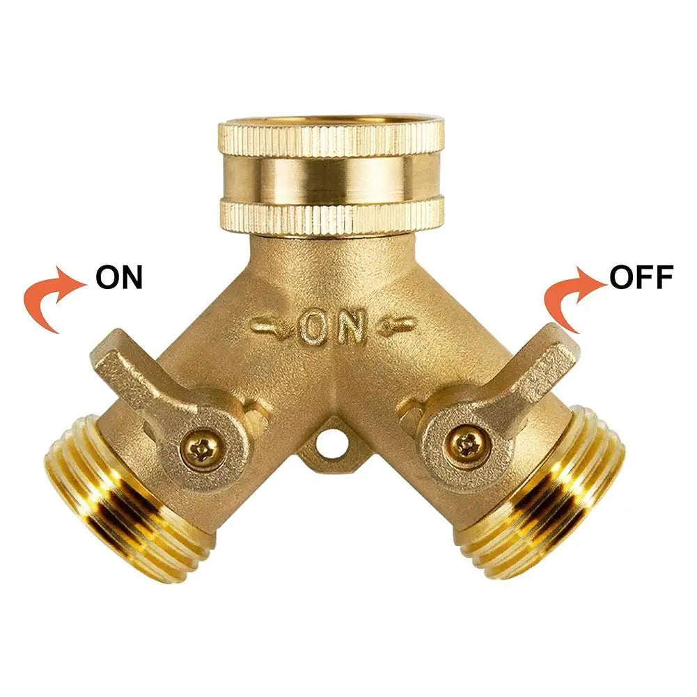 Brass Two-Way Garden Hose Splitter