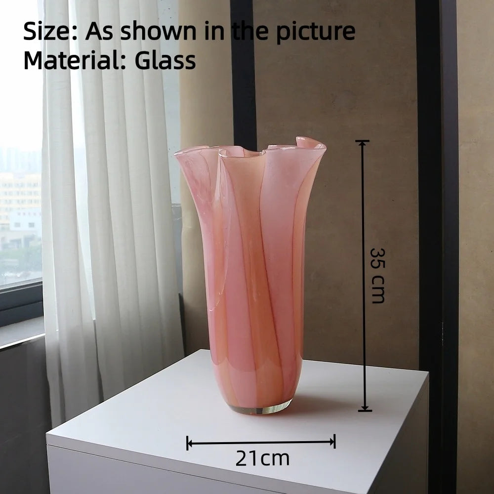 Wide-Mouth Contemporary Glass Vase