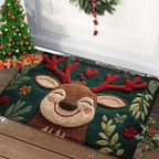 Gingerbread & Santa Christmas Door Mat