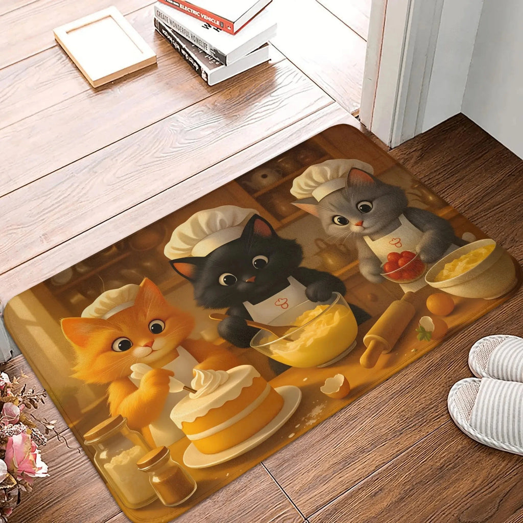 Kitten-Themed Easy-Clean Door Mat