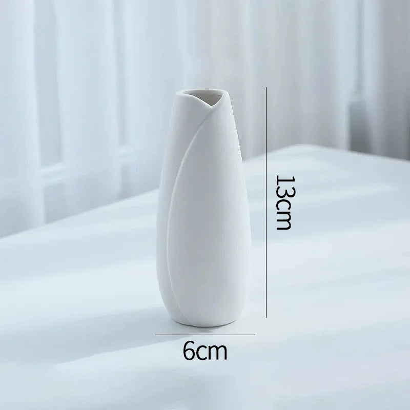 Nordic White Ceramic Vase Set