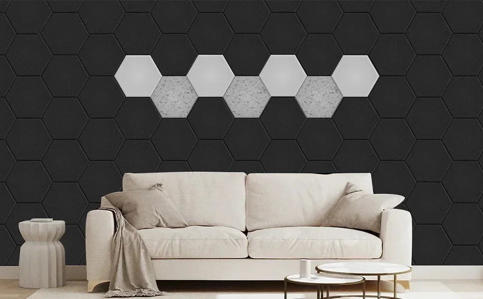 6-Pack Hexagonal Self-Adhesive Acoustic Panels