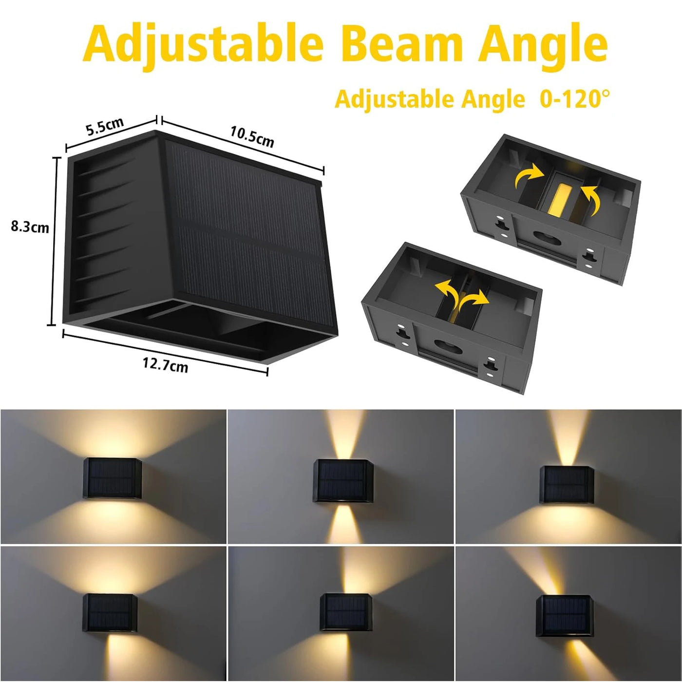 Solar Outdoor Wall Light — detail view