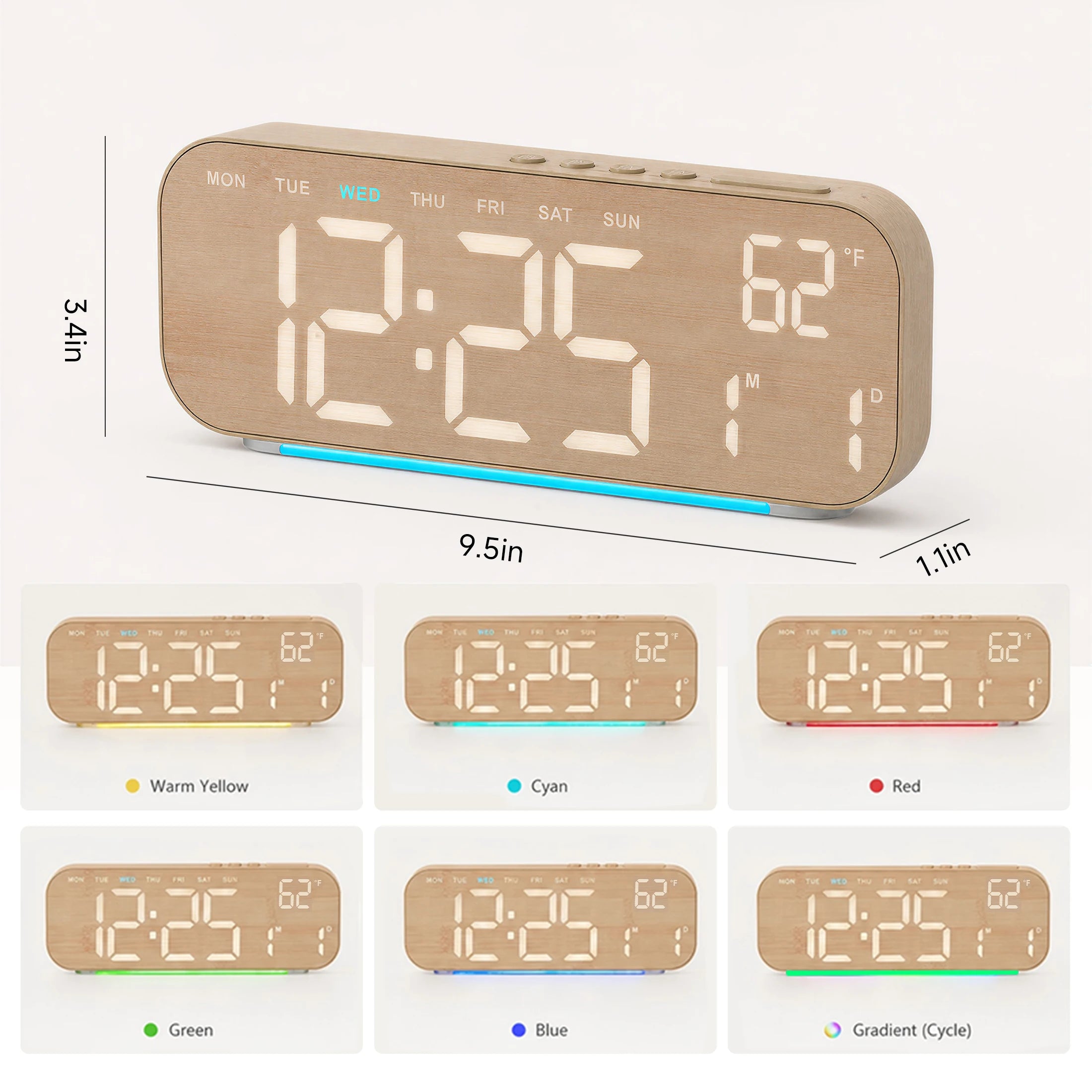 10-Inch Ambient LED Digital Alarm Clock